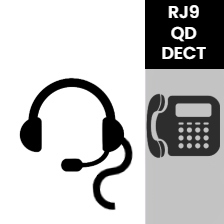 Bedrade headset voor vaste telefoon (RJ9)