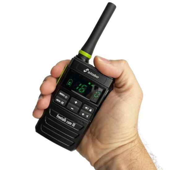 Stabo Freetalk Com III PMR446 - in de hand gehouden