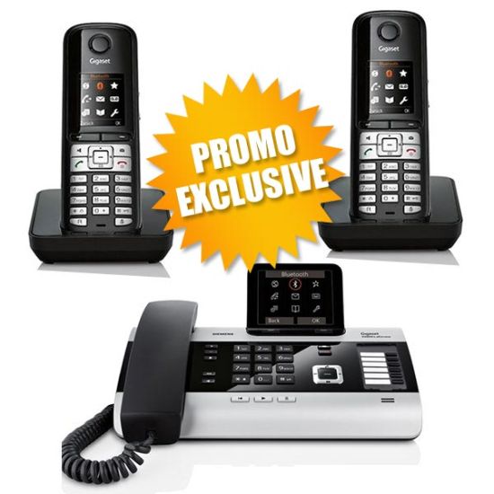 Pakket Gigaset DX800A + 2 Gigaset S510H Pro