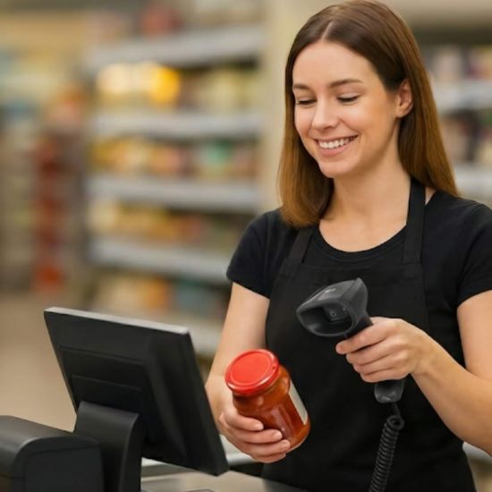 DS8208 ZEBRA, en utilisation caisse, scan d'article rapide et facile