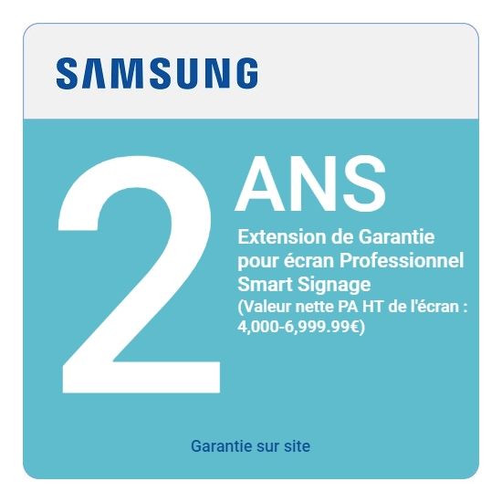 2 jaar garantie-uitbreiding Samsung op Smart Signage-reeks