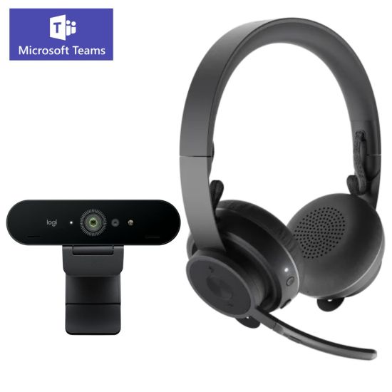 Logitech Kit voor persoonlijke videocommunicatie Pro UC met Logitech Zone Wireless headset en Logitech BRIO webcam