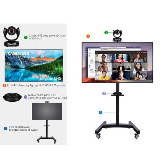 AVer x Samsung Videoconferentie Kit + Verrijdbare Standaard