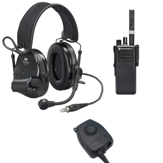 uhf-radio pakket met professionele gehoorbescherming