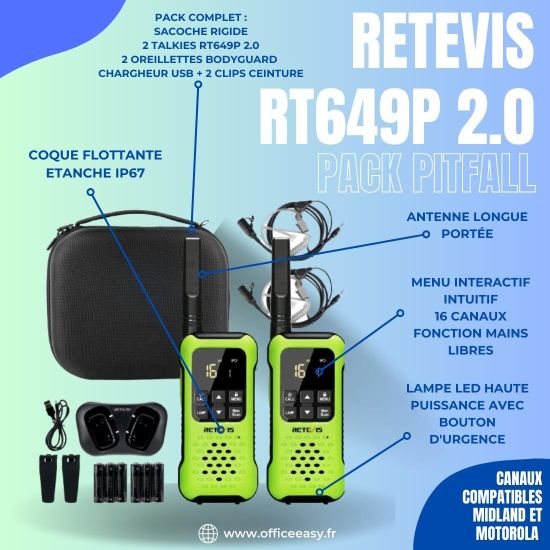 Retevis RT649P 2.0 PITFALL - koffer met walkietalkie