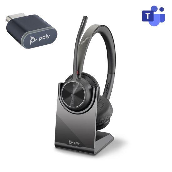Bluetooth-headset USB-C 4320 MS Teams Poly met oplaadbasis