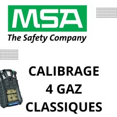 Calibrage MSA 4 Gaz Classiques (LIE, O2, CO, H2S, CO2)