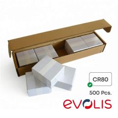Cartes Evolis C4001 CR80 500 Cartes PVC Blanches vierges