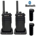 Pack van 2 Retevis RB637 2.0 + 2 Bluetooth oortjes 