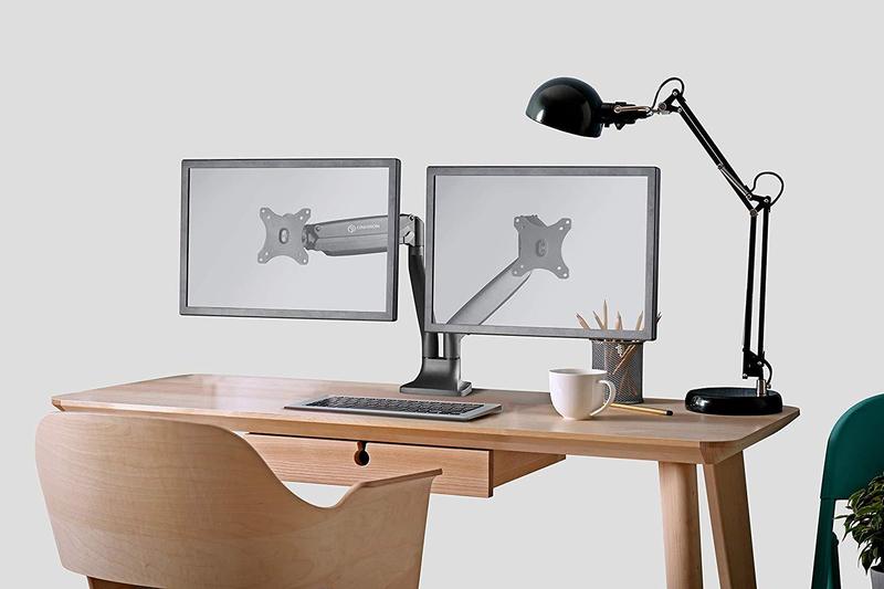 Dubbele bureausteun voor schermen