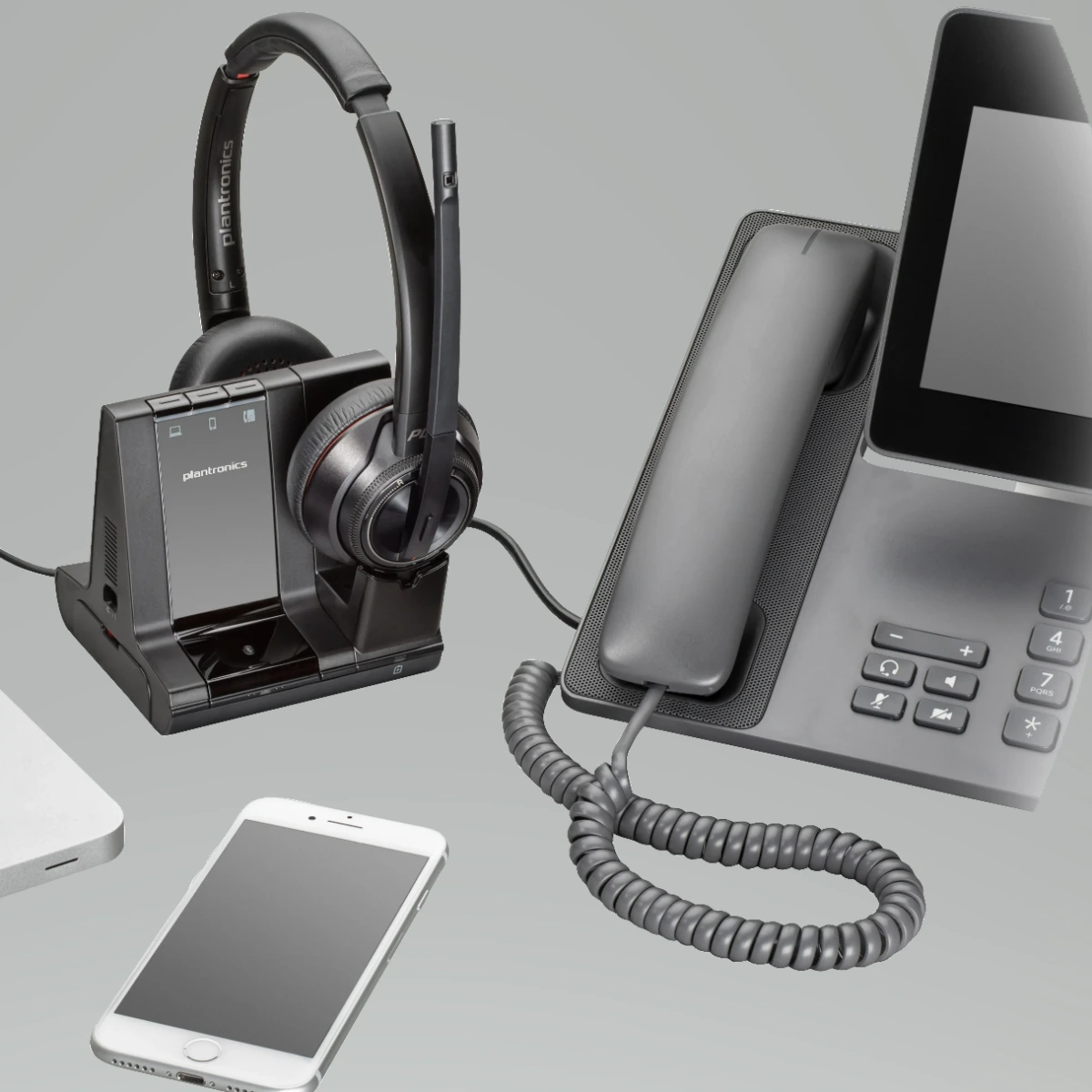 HP Poly-headset verbonden met telefoon