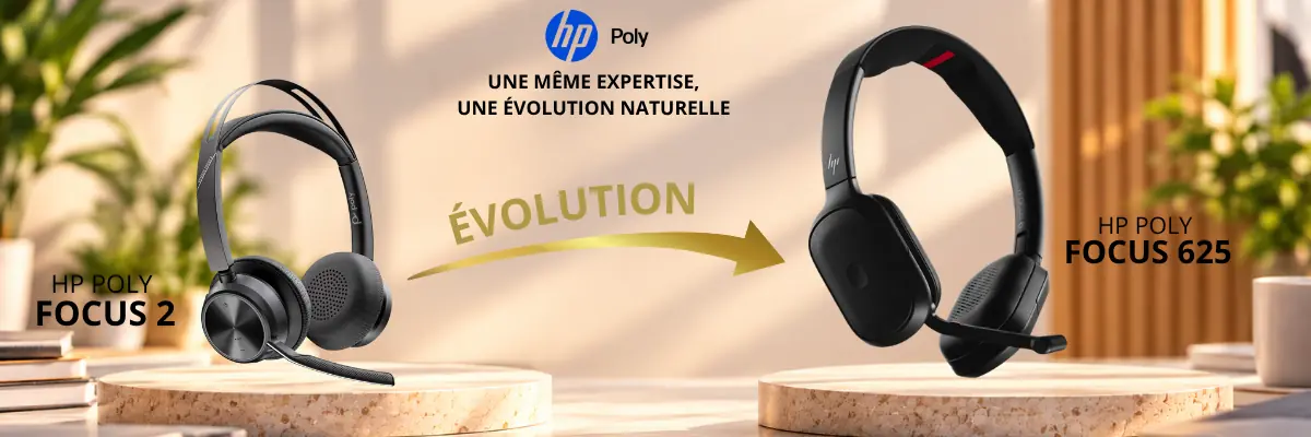 HP Poly Voyager Focus 2 et son successeur le HP Poly Focus 625