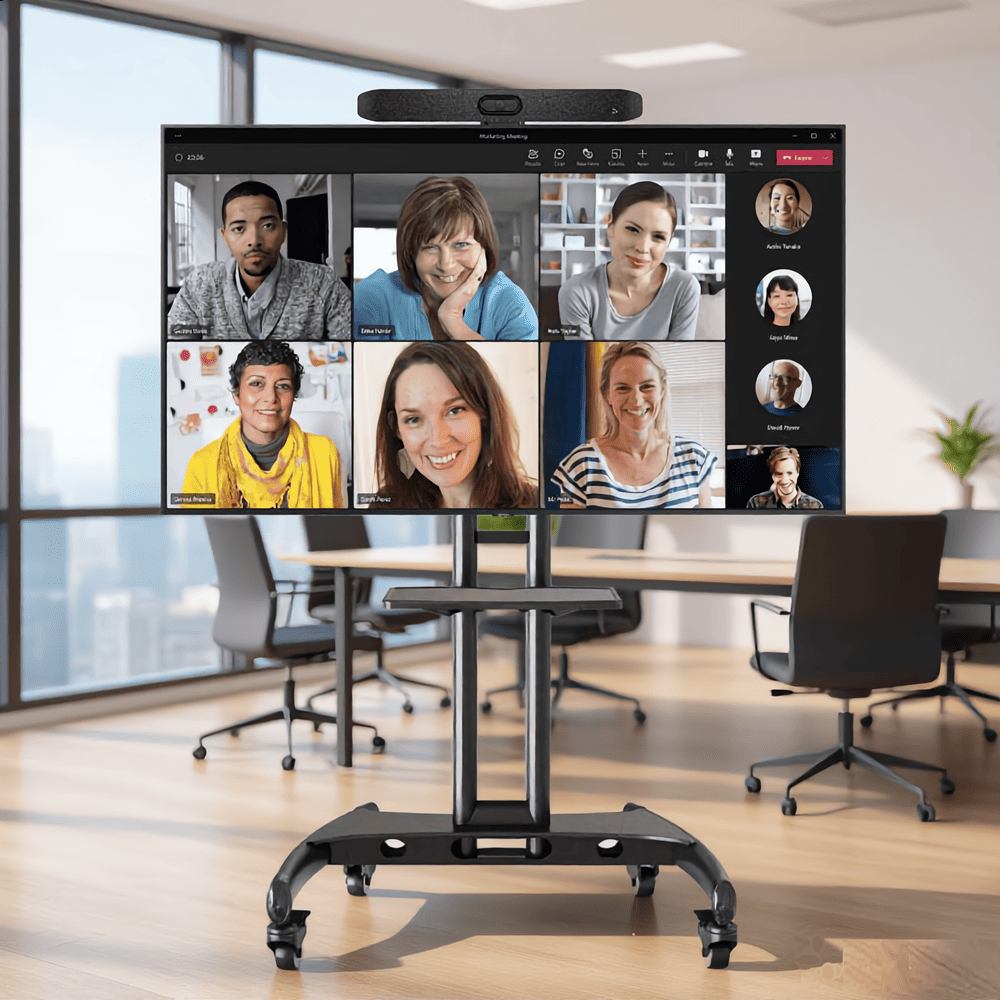 Kit Visioconferentie Poly Studio V12 met Samsung-scherm en verrijdbare standaard