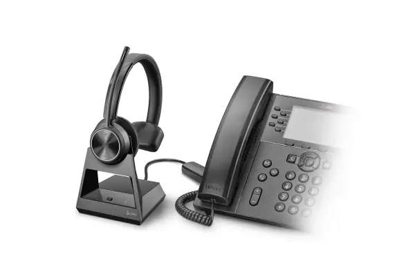 Poly Savi 7310 Office, draadloze headset voor pc en vaste telefoon