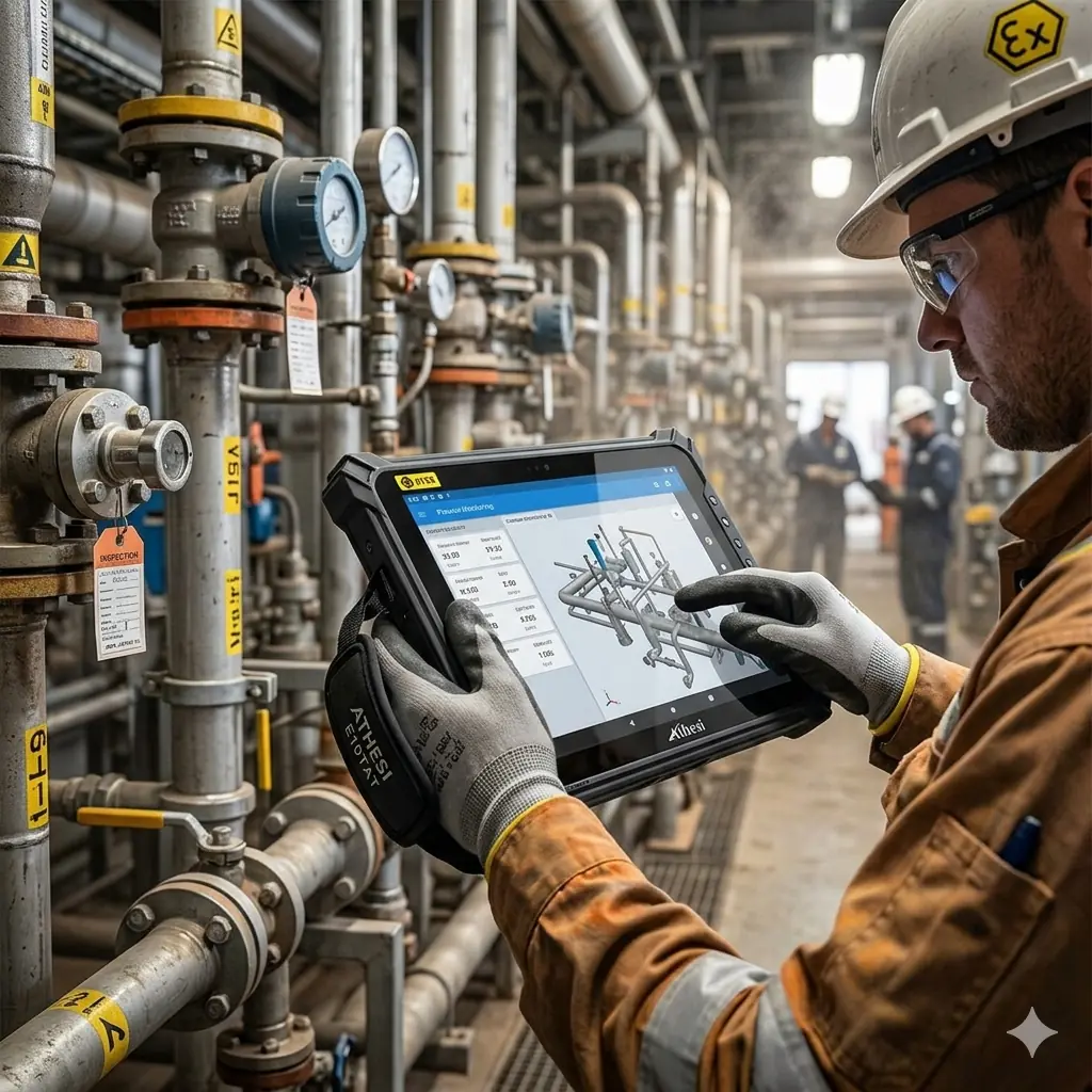 Versterkte tablet Athesi E10T AT – vooraanzicht