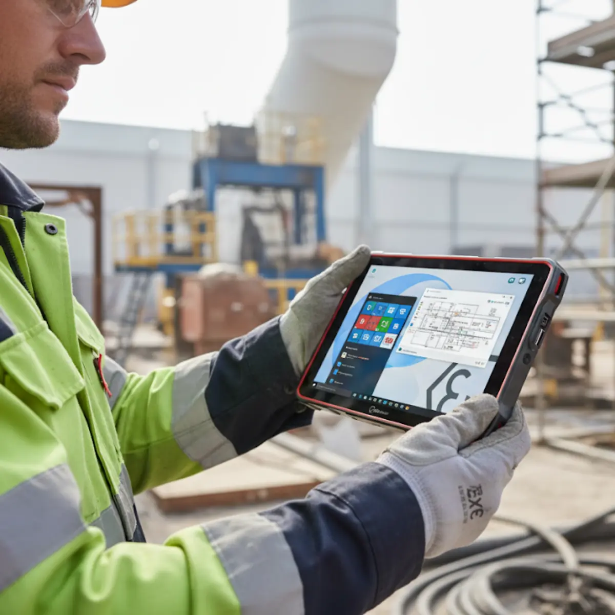 IS945.1 Tablet Windows voor ATEX Zone 1 bouwplaatsen