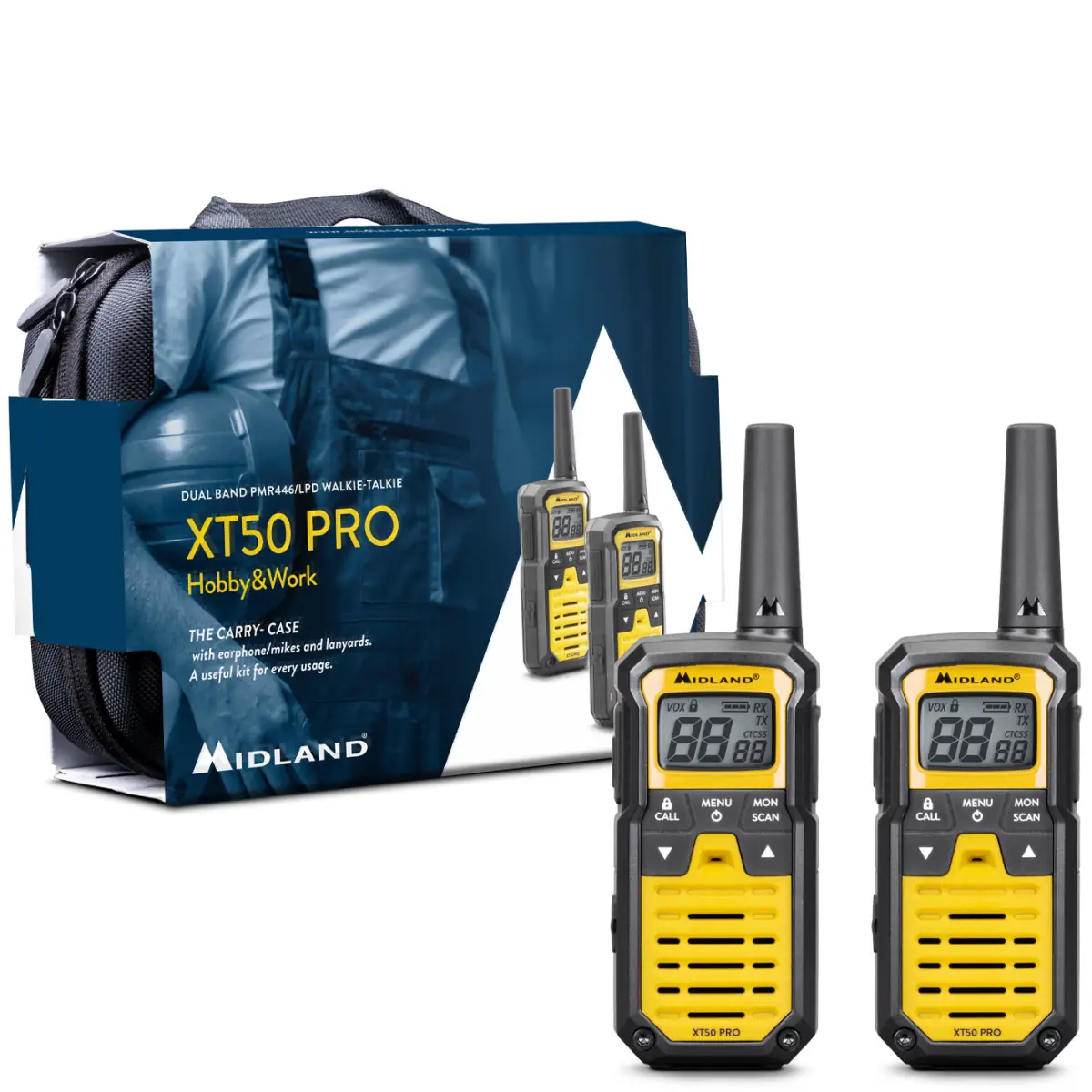 Midland XT50 Pro Hobby & Work - Talkie walkie zonder licentie - C1464.01 - pakket met koffer 