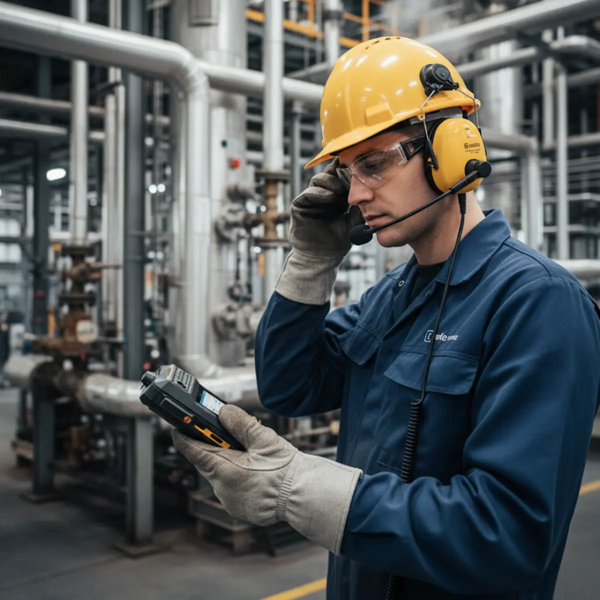Portofoon lange afstand ATEX gebruikt in zone 2/22 met persoonlijke beschermingsmiddelen