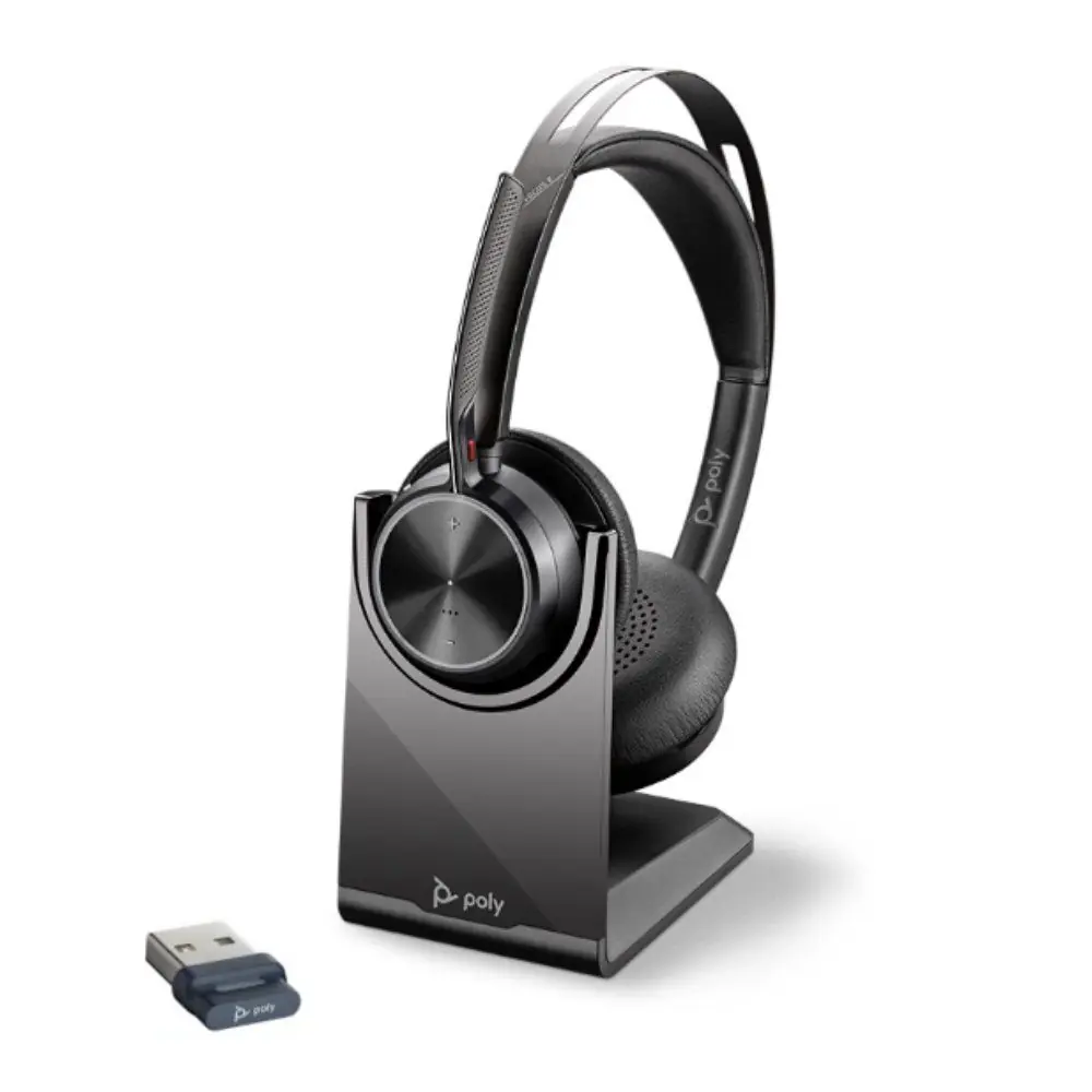 Poly Voyager Focus 2 met oplaadbasis
