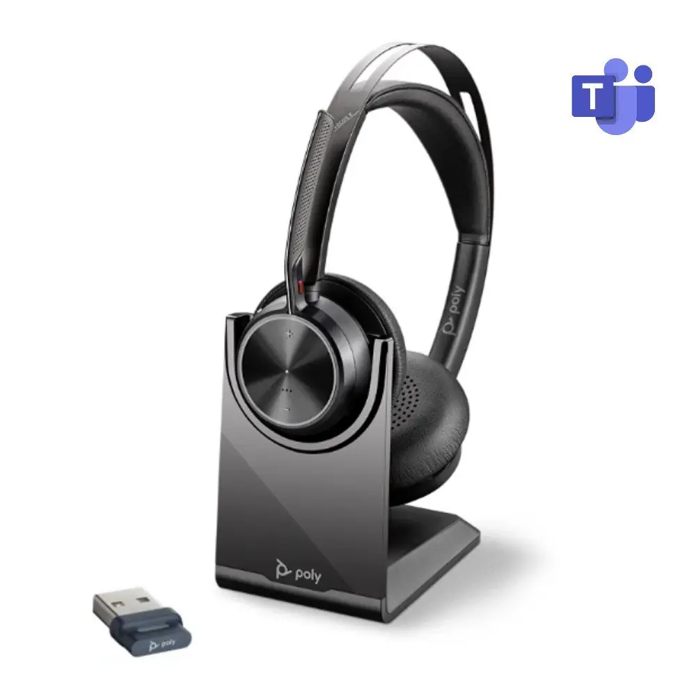 Headset Draadloos Poly Voyager Focus 2 UC USB-A MS Met oplaadstation