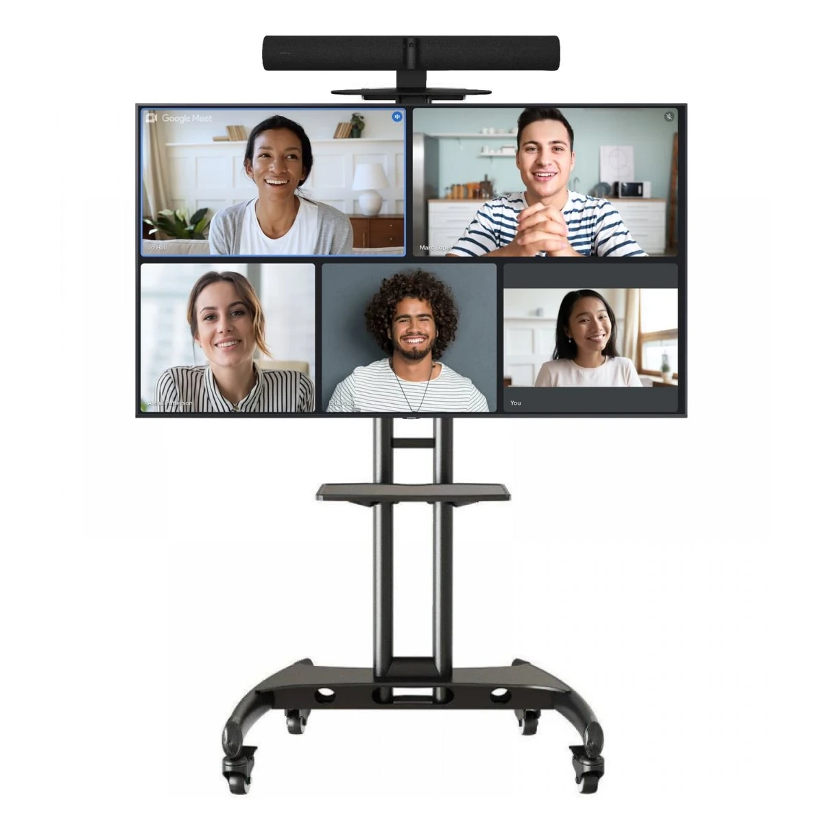 Kit Video Conference met 180° camera, professioneel scherm en rolstandaard