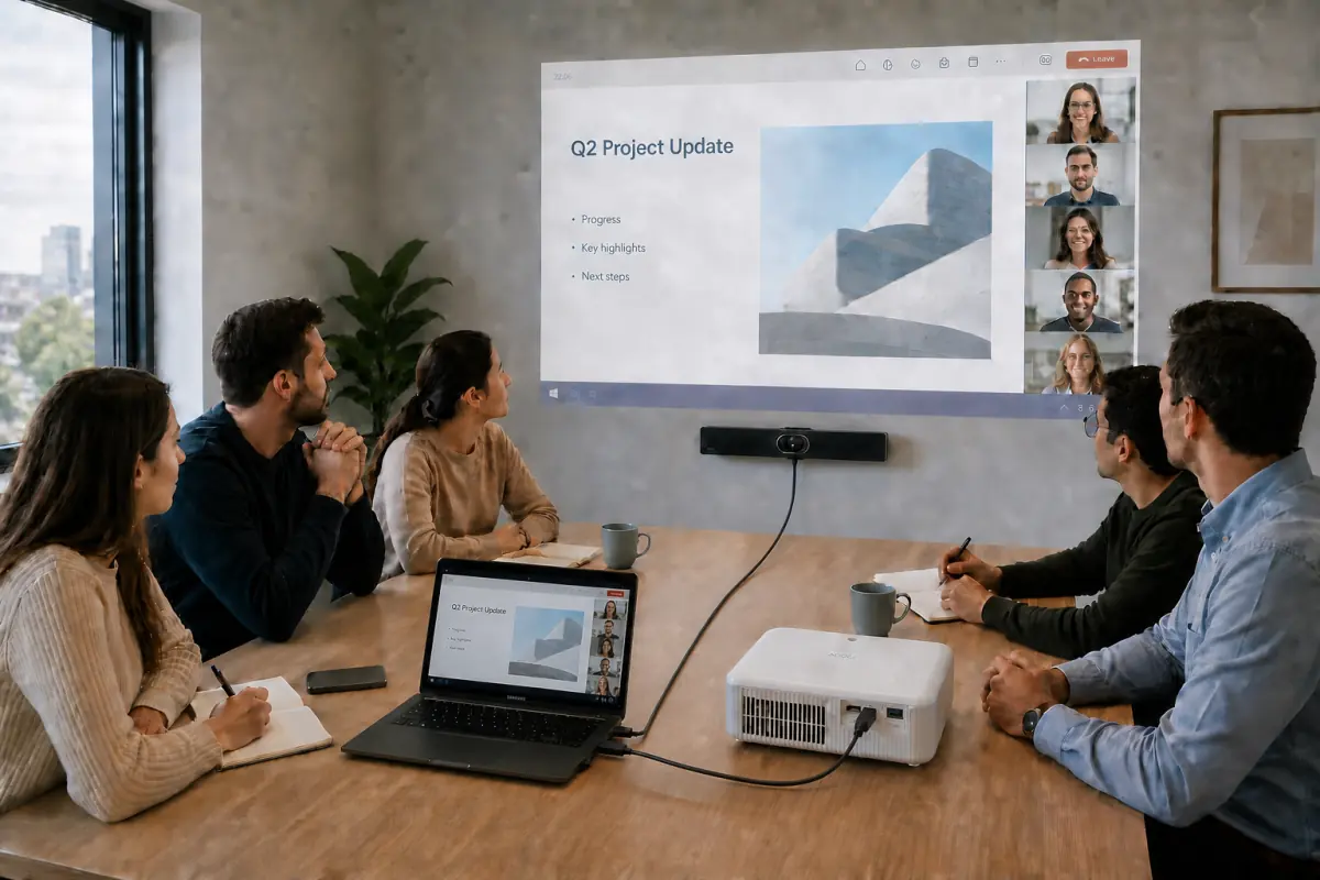 Videoconferentiekit met projector en USB-bar
